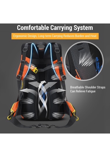 Ranyeek Hafif Ve Konforlu 40l Outdoor Sırt Çantası - Yürüyüş Ve Kamp İçin Asker Yeşili Yeşil