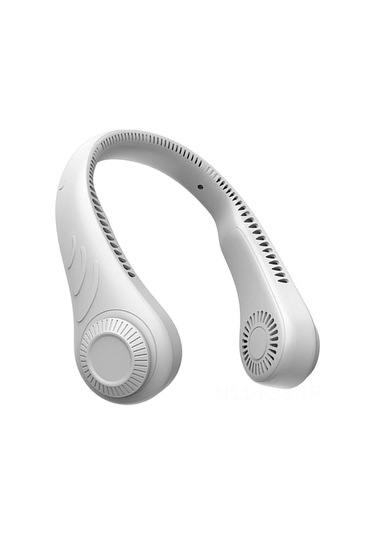 Hfambition Cndb/01 4000mah Yüksek Kapasite Boyun Fanı - Beyaz, 78 Delikli Hava Akışı, 3 Vitesli Hız, 6 Saat Pil Ömrü, Toz/ter Geçirmez, Hafif Abs+tpr