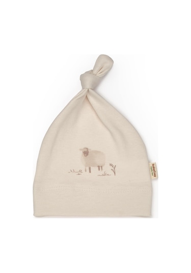 Bebek 3'lü Şapka %100 Organic Pamuk - Yenidoğan Serisi - Csy8192 Krem