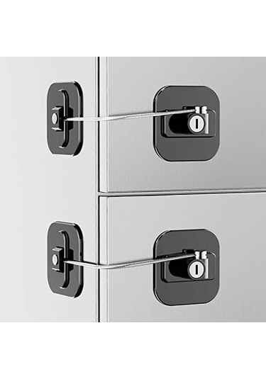 Yaleker Çocuk Güvenlik Kilidi - Çok Amaçlı, Zararsız Yapışkan, Mobilya Uyumlu, 2 Adet Beyaz