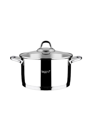 Leggno Unique Süzgeçli Çelik Tencere Seti 8 Parça Gümüş