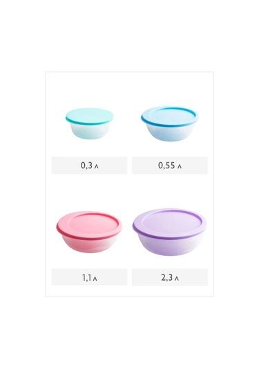Ho'me Yemek Saklama Kapları Seti 4 Parça 111450192 Açık Mavi