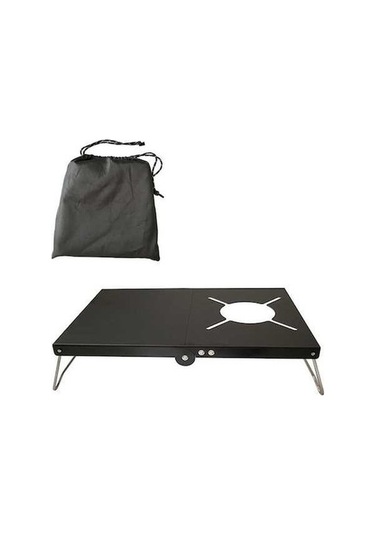 Bloomnest Yalıtımlı Taşınabilir Standı Siyah Masası, Katlanır Kamp Isı İle Hava Çanta Brülör Barbekü Alüminyum Açık - Mp Siyah Siyah