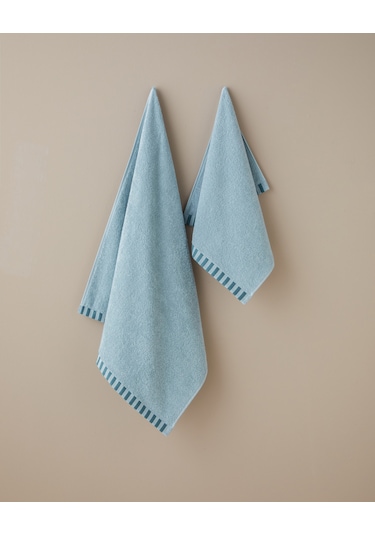English Home Stripe Edge Pamuk Banyo Havlusu 70x140 Cm Mint Mint