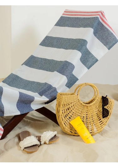 Gang Büyük Plaj Havlusu 90x180 Cm Pamuk Hint 391927931 Bej