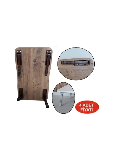 Depolife Sofra Servis Masası Sunum Sehpası İçin Plastik Katlanır Ayak 4 Ad