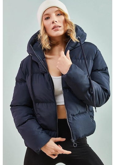 Shade Kadın Kapüşonlu Şişme Mont 10141018 - Lacivert