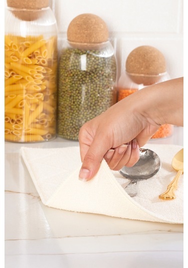 Porsima 3139-1 2li Mikrofiber Tezgah Üstü Kurutma Matı Süper Emici Bulaşıklık Krem Krem