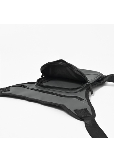 Homyl Erkek Bel Çantası Motosiklet Bacak Fanny Paketi Gri Gri