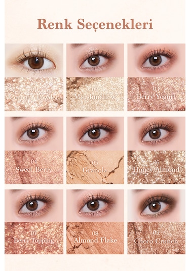 Dasique Mat Ve Işıltılı Renk Seçenekleri Sunan Far Paleti Shadow Palette 09 Sweet Cereal 09 Sweet Cereal