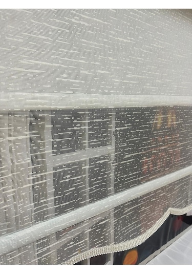 Çift Mekanizmalı Tül Ve Stor Perde - Model 8 Beyaz