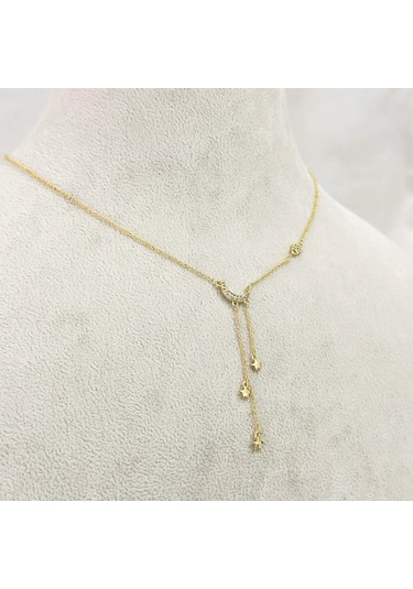 Ay Yıldız Y Kolye Gold Gold
