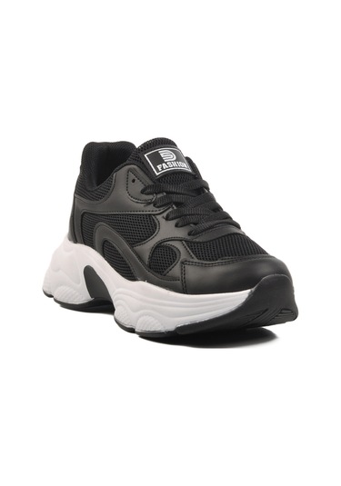 Aspor Siyah Beyaz Fileli Kadın Spor Ayakkabı Sneaker Çok Renkli