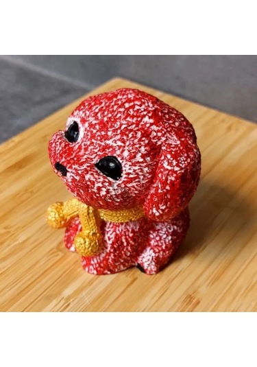 Uretti - Ayşe 7362 - 2767 El Yapımı Kırmızı Köpek Biblo 1 Adet