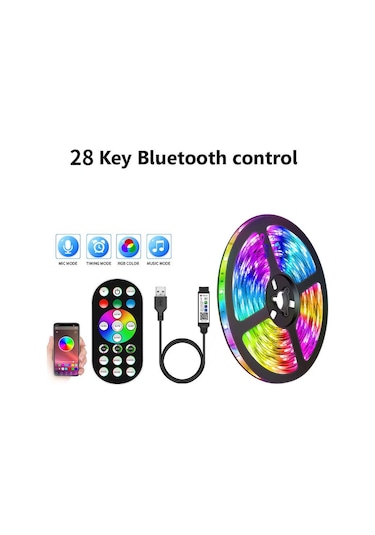 5050 Rgbw 24 Tuşlu Uzaktan Kumanda Led Ws2812 Bluetooth Led Şerit Işık Neon Gece Esports Odalarında Bilgisayar Şerit Led 56669109