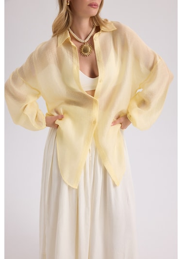 Mai Collection Mai Studios Co. Lyra Oversize Sarı Gömlek sarı
