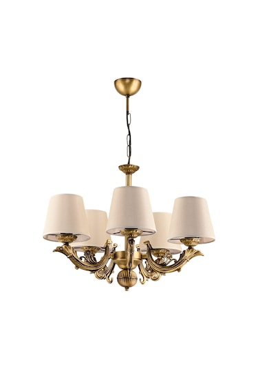 Dede Beş Kollu Sava Zamak Avize Eskitme Şapkalı Eskitme