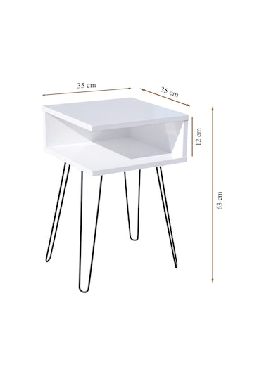 Eymen Metal Ayaklı Yan Sehpa Köşe Sehpa