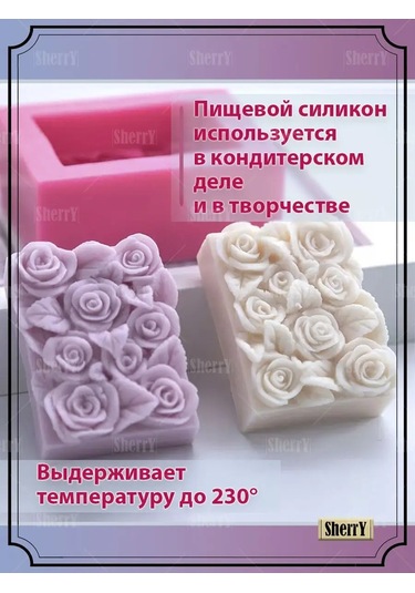 Sherryleis Sabun Kalıbı Güller 8,5x6,7x3,6 Cm Silikon Kalıp 95627773