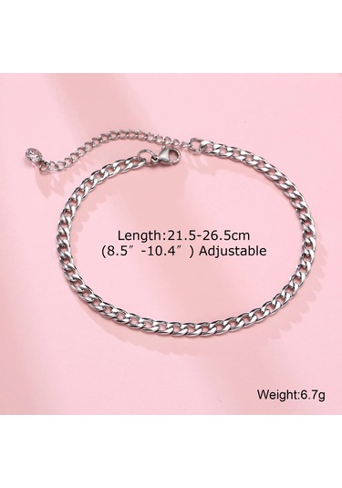 Mprainbow Paslanmaz Çelik Erkek Halhal - Çift Zincirli Erkek Bilekliği, Hediye Seçeneğiaçık Sarı Altın Renk Açık Sarı Altın Renk