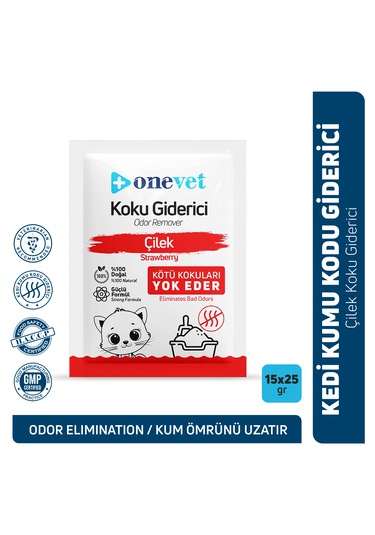 Onevet Kedi Koku Giderici Çilek Kokulu 25 Gr. 15 Adet Oc203b15