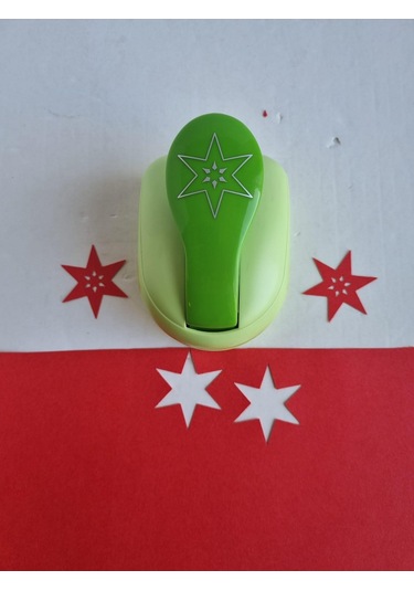 Şekilli Delgeç 3d 3 Boyutlu Yıldız Desenli Punç 4 Cm Sanat Etkinlikleri İçin Çok Renkli