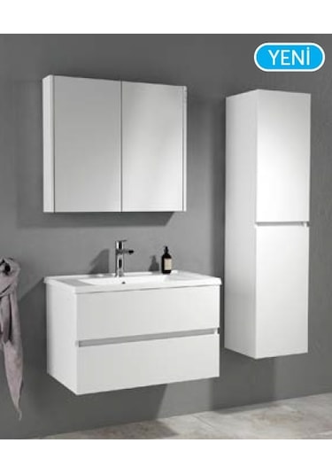 Isvea Trio+ 80 Cm Banyo Dolabı- Çift Çekmeceli