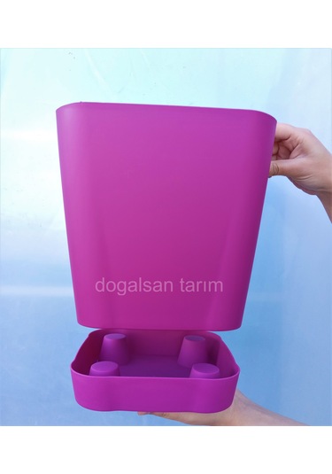 8,8 Lt Safir Saksı Kare Saksı Dekoratif Saksı Renkli Çiçek Saksı