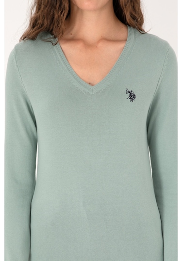 U.s. Polo Assn. Kadın Kazak /triko 50313590-vr115 Su Yesılı Melanj