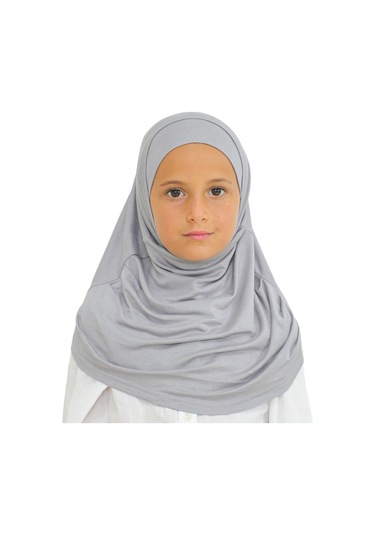 Çocuk Hazır Giyim Başörtüsü Şal Turban Viskon - Gri Gri