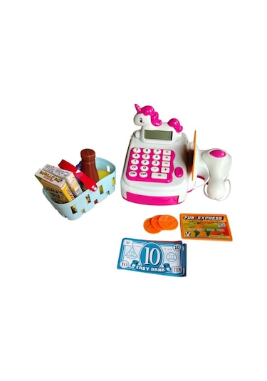 Pilli Işıklı Sesli Unicorn Oyuncak Yazar Kasa