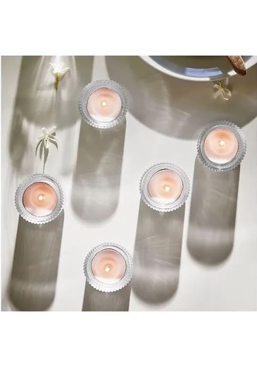 Sumuhome Lugnare Yasemin Kokulu Tealıght Mum Pembe 3,5 Saat 30 Adet Pembe