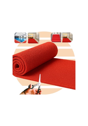 Beylin Kıvırcık Pvc Paspas Dış Zemin Halı Yolluk Kırmızı 100x300 Kırmızı