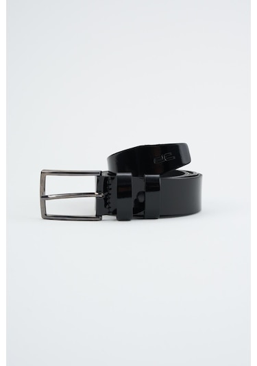 Erkek Rugan Siyah Deri Kemer 112550 Siyah