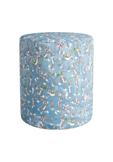 Mavi Bugs Bunny Puf Warner Bros Lisanslı Ürün, Süet Kumaş, Uluslararası Solmama Sertifikası Çok Renkli