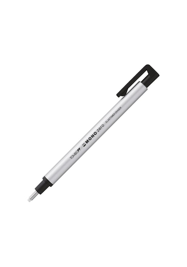 Tombow Kalem Tipi Yuvarlak Uçlu Silgi 1 Adet Silver 2,5x5 Mm Klipsli