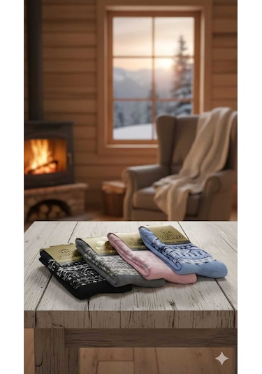 Yün Lambswool Çorap 4' Lü Paket ASORTİ