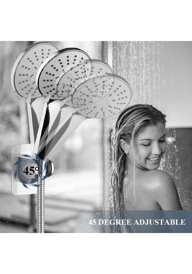 Primepickings F Güçlü Yapışkanlı Duş Tutucu, El Duş Başlığı Için Purehome Kendinden Yapışkanlı Duvara Mo 2 Katlı Gri