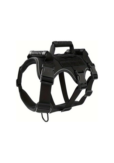 Honeybeeshop Siyah Xl Ağır Hizmet Köpek Taktik Koşum Takımı - Konforlu Göğüs Kayışı İle Ayarlanabilir Eğitim Ekipmanı Aktif Köpekler İçin Altın