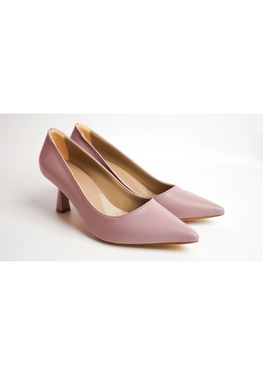 Assortie Pastel Pembe İnce Topuklu Kitten Heel Kadın Ayakkabı Pastel Pembe
