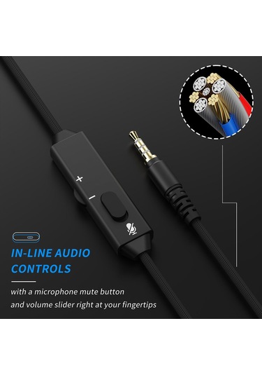 Youtek Bınnune Bg02 Kulaküstü Oyun Kulaklığı, Gürültü Engelleme Mikrofonlu, 50mm Surround Ses, Pc/dizüstü Uyumlu, Siyah-mavi