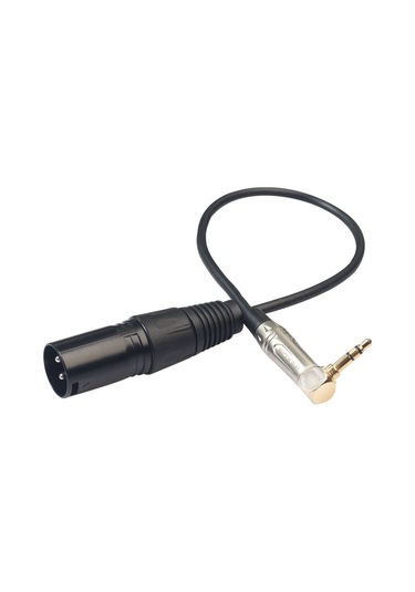 Sones 0,3 M 90 Derece 3,5 Mm Stereo Trs Erkek - Xlr 3 Pin Erkek Ses Kablosu Siyah