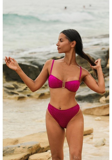 Olympos Mor Straplez Çıkarılabilir Pedli Bikini Üst Mor