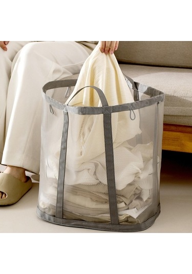 Pazly Suntek Gri Katlanır Çamaşır Sepeti - Basit Ve Pratik Kirli Çamaşır Deposu Diğer