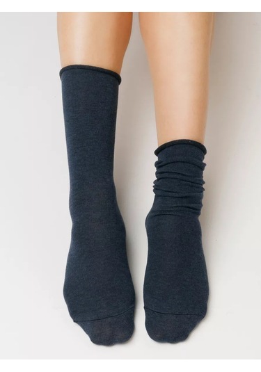 Fn Varan Kadın Tek Renkli Uzun Çorap 1 Çift 221582260 Mavi