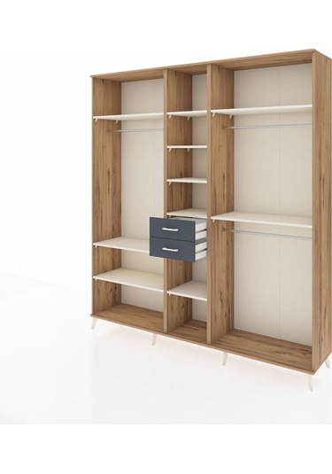 Hyperion Dolap 10 Raflı 2 Çekmeceli 3 Askılı 220x44x243 Çam-aytaşı/antrasit Aytası/antrasıt Hyperion Dolap 10 Raflı 2 Çekmeceli 3 Askılı 220x44x243 Çam-aytaşı/antrasit Aytası/antrasıt