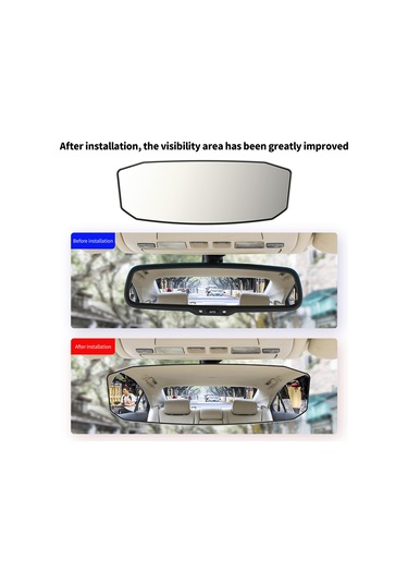 Gajeena Oto İç Görünüm Ayna - Hd Kalite Geniş Perspektif, Geri Vurma Ve Kör Nokta Yardımı, 299x90mm Siyah Abs-glübber Malzeme