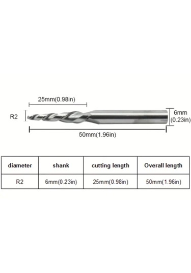 Tegfari Elmas Konik Küre 2x30x75x6 Mm 3d
