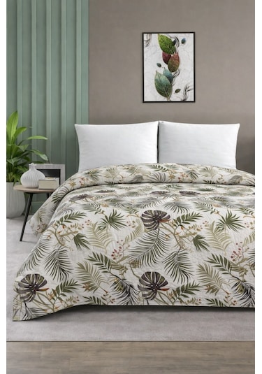 Çift Kişilik Pike Yatak Örtüsü %100 Pamuk 220x230 Sütlü Kahve