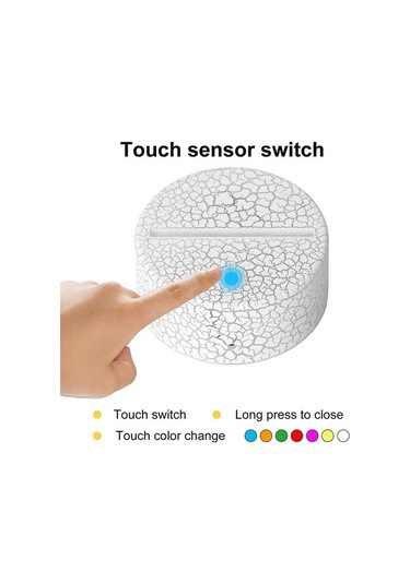 Goldenqian 3d Gece Led Işık Lamba Tabanı + Uzaktan Kumanda + Usb Kablosu, Akrilik Çatlak Için 16 Renk Işık Gösterisi Ekran Standı Ulegt5 Siyah